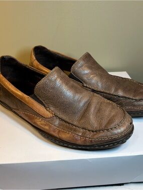 Born Eberhard Men’s Brown Leather Slip On Loafer Shoes Size 10.5